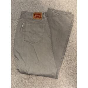 Levis 505 Jeans Mens 36x34 Beige Khaki Straight Leg Regular Fit White Tab